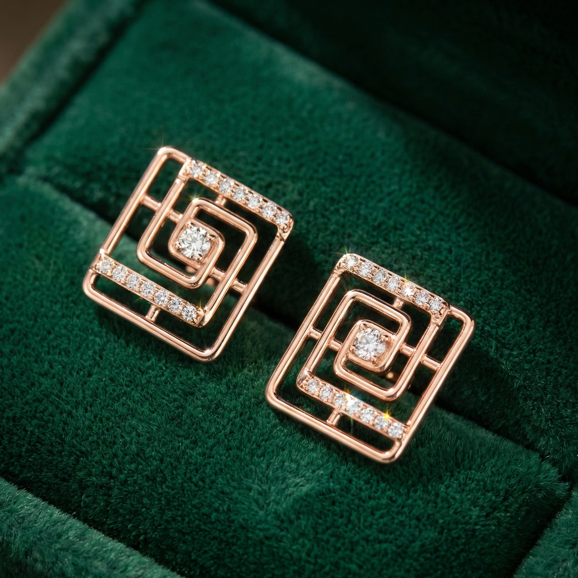 Diamond Signature Drop Earrings