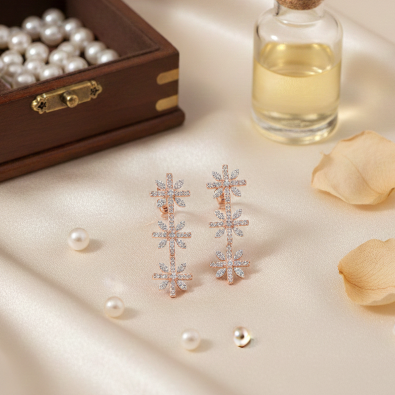 Polished Glow Diamond Dangler Earrings - 4