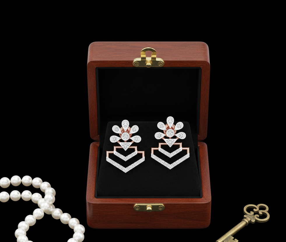 Modern Minimal Diamond Stud Earrings