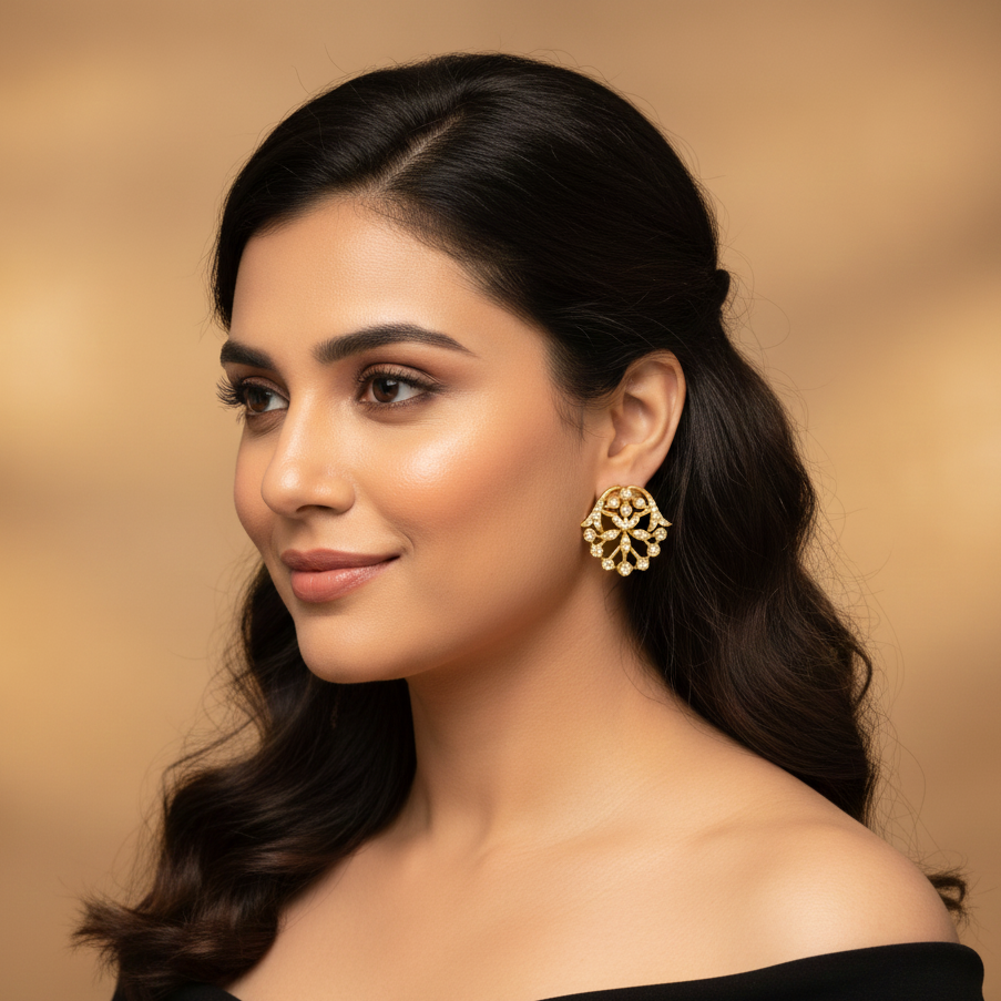 Elegant Diamond Stud Earrings  Classic Stud Design - 3