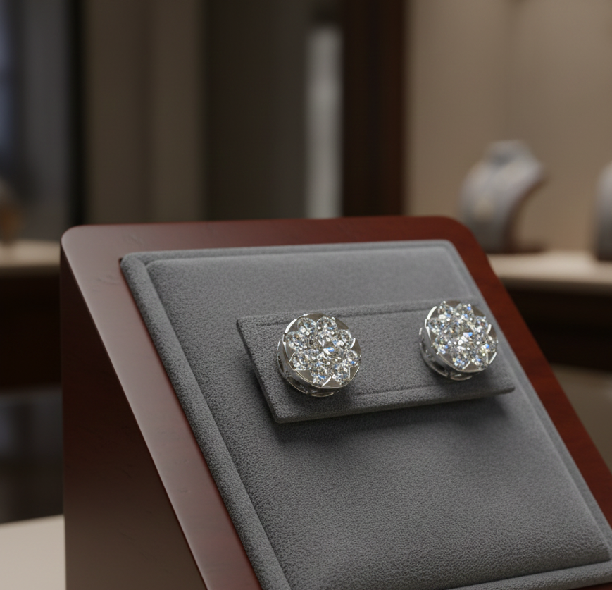 Refined Spark Diamond Stud Earrings