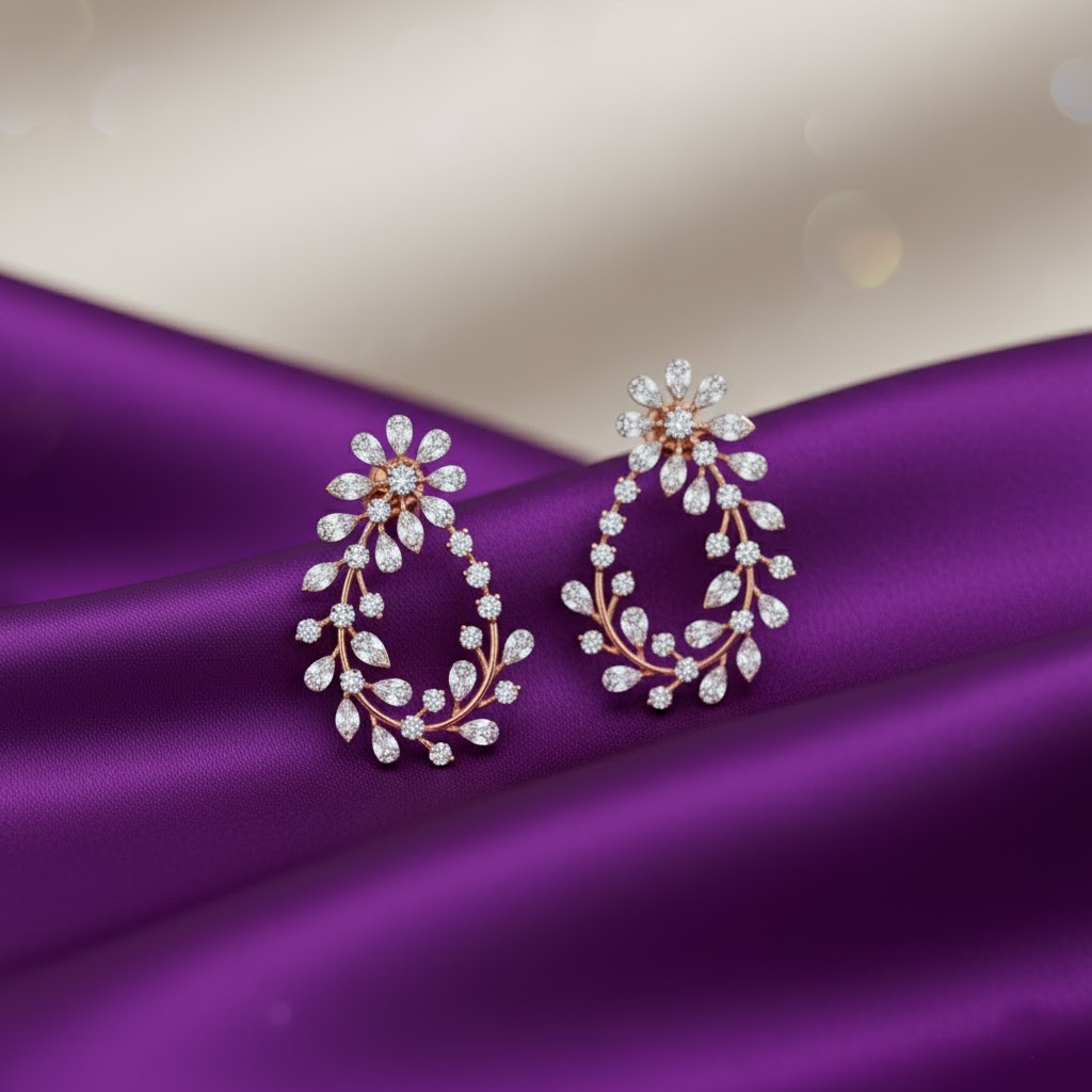 Crystal Radiance Diamond Stud Earrings