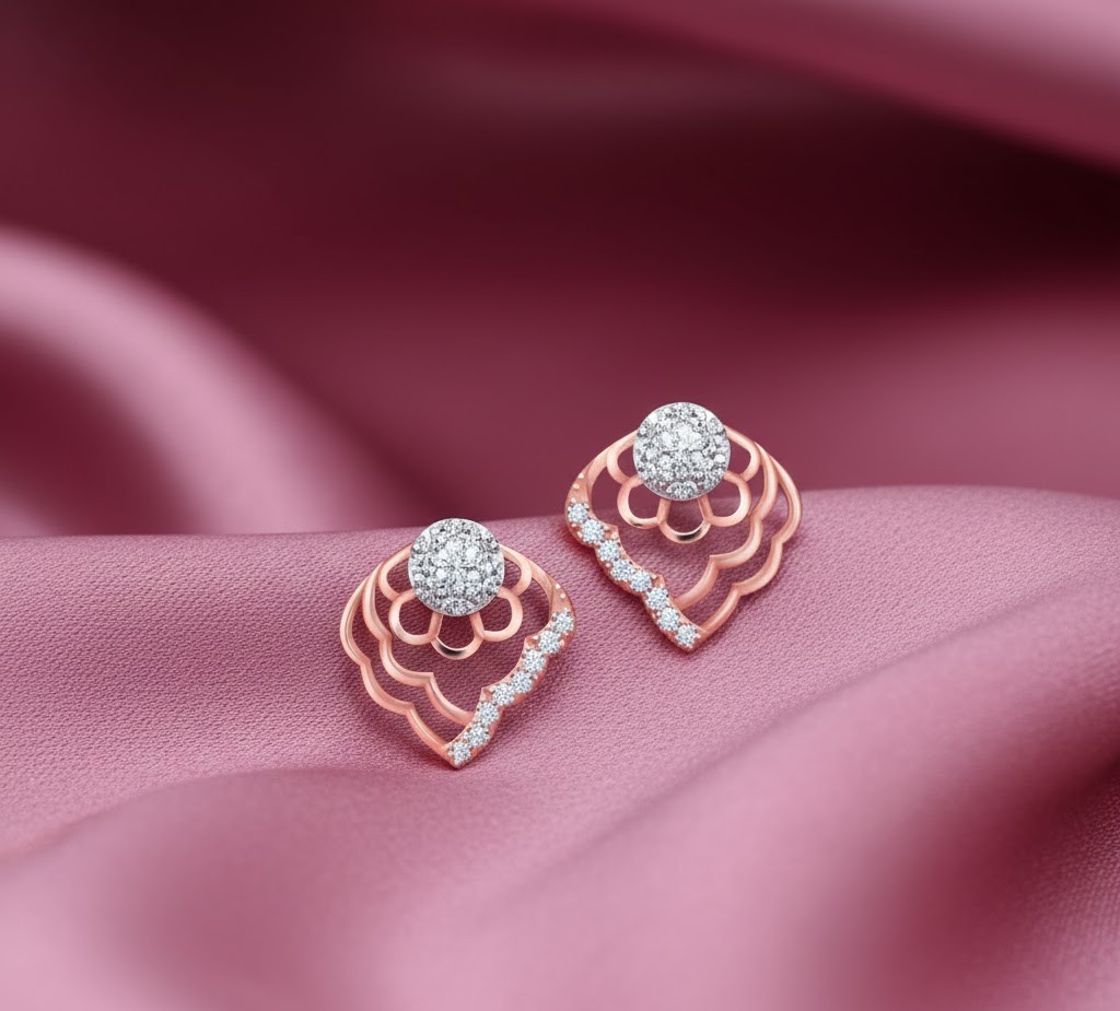 Gleam Cut Diamond Stud Earrings