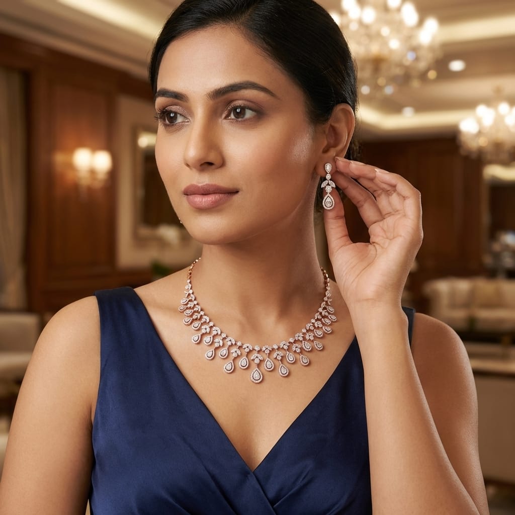 Divine Diamond Grace Necklace Set - 4