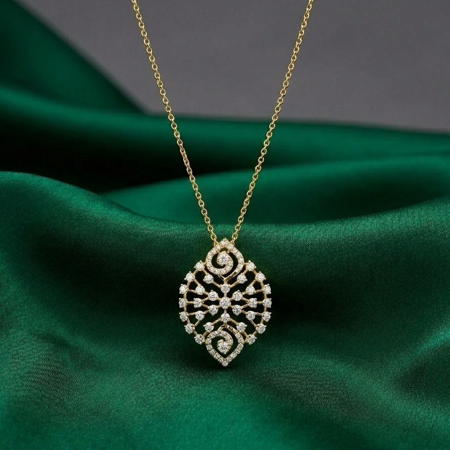 Diamond Blossom Aura Pendant