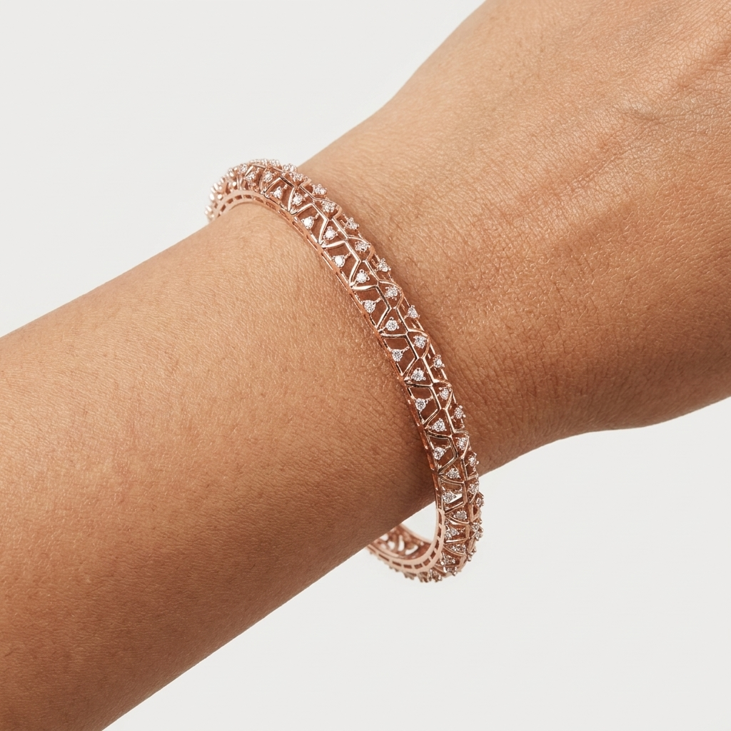 Premium Gold Diamond Bangles - 3