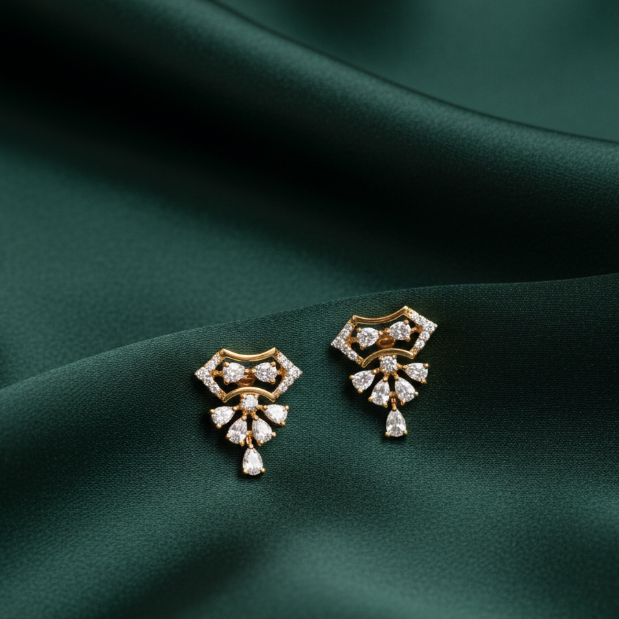 Elegant Diamond Stud Earrings with Modern Touch