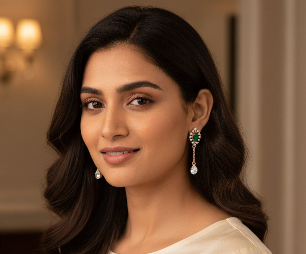 Bellique Radiant Diamond Drop Earrings