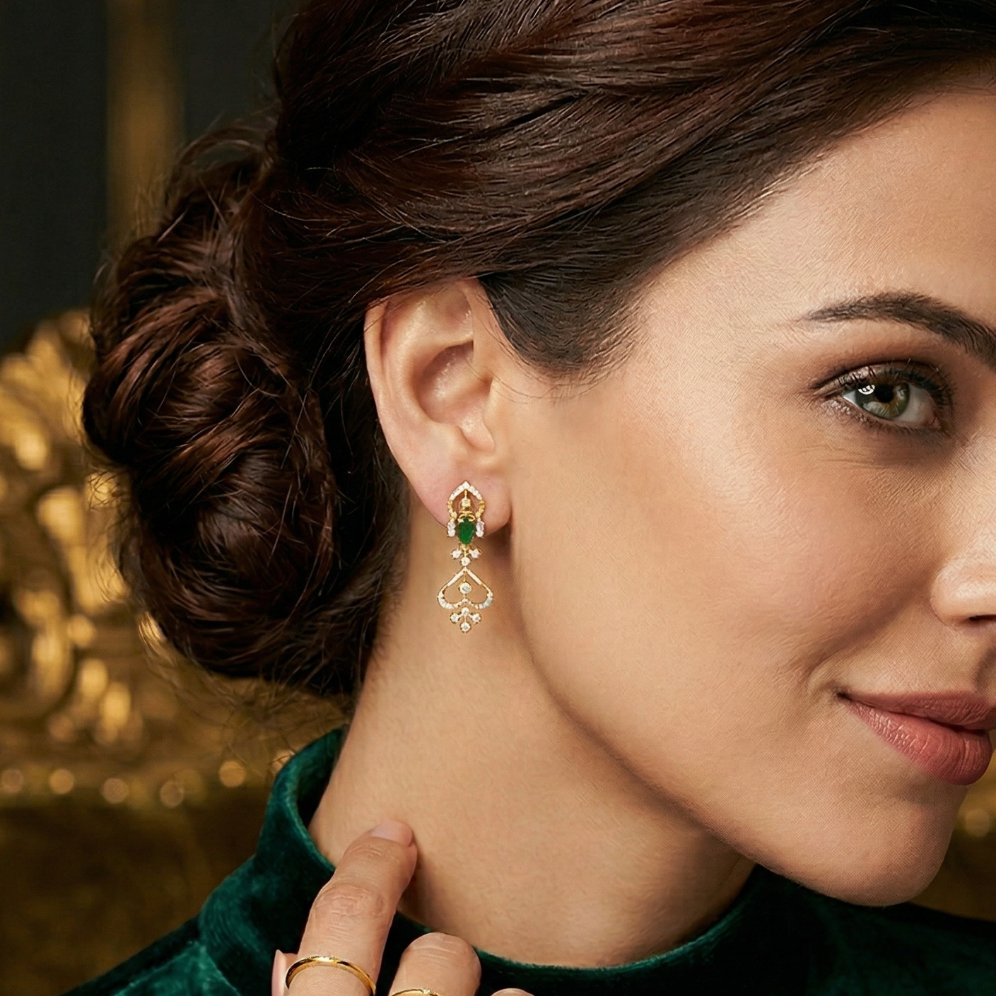 Stylish Luxe Diamond Drop Earrings - 3