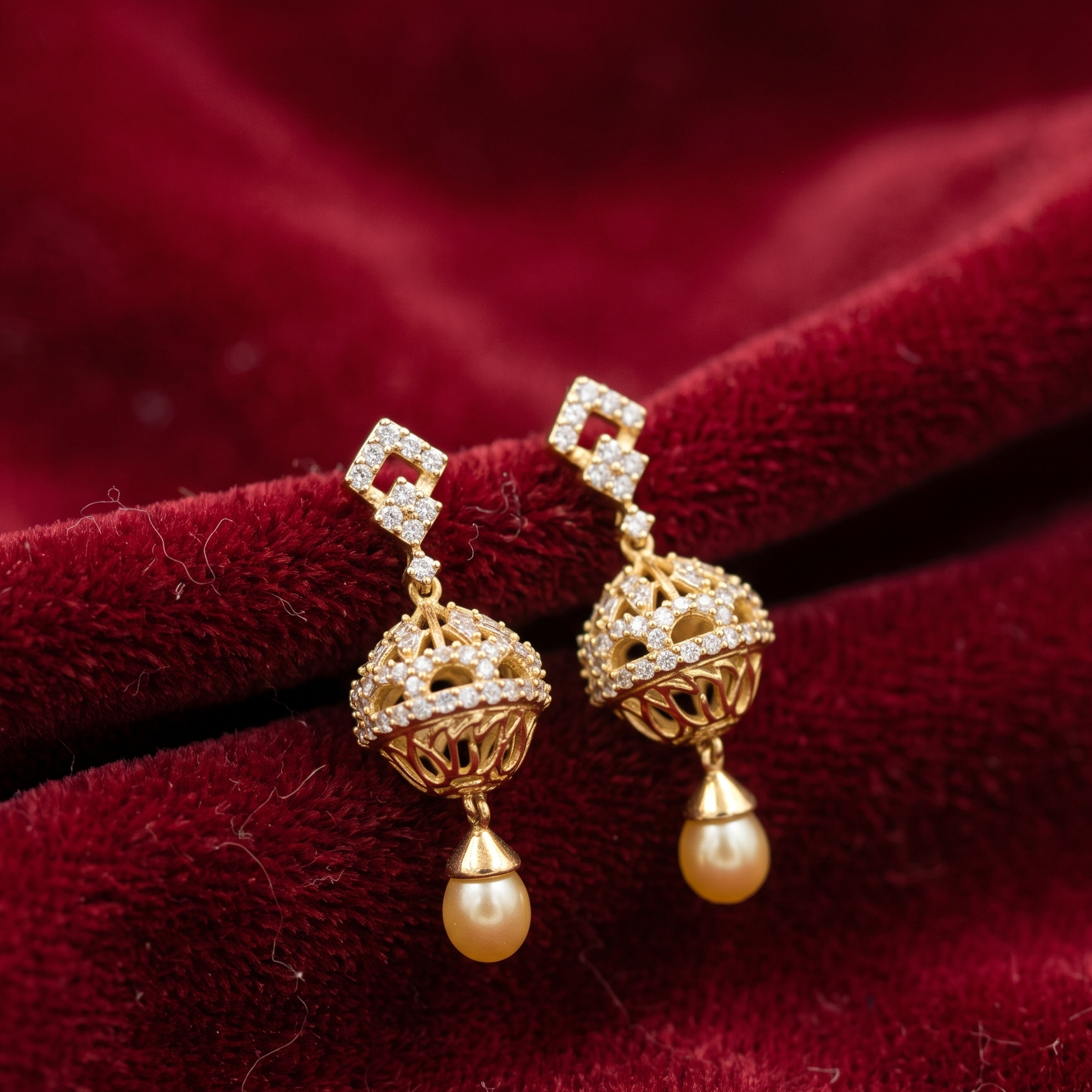 Luxury Glam Diamond Hoop Earrings - 3