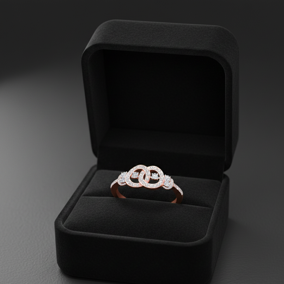 Elegant Petal Diamond Ladies Ring