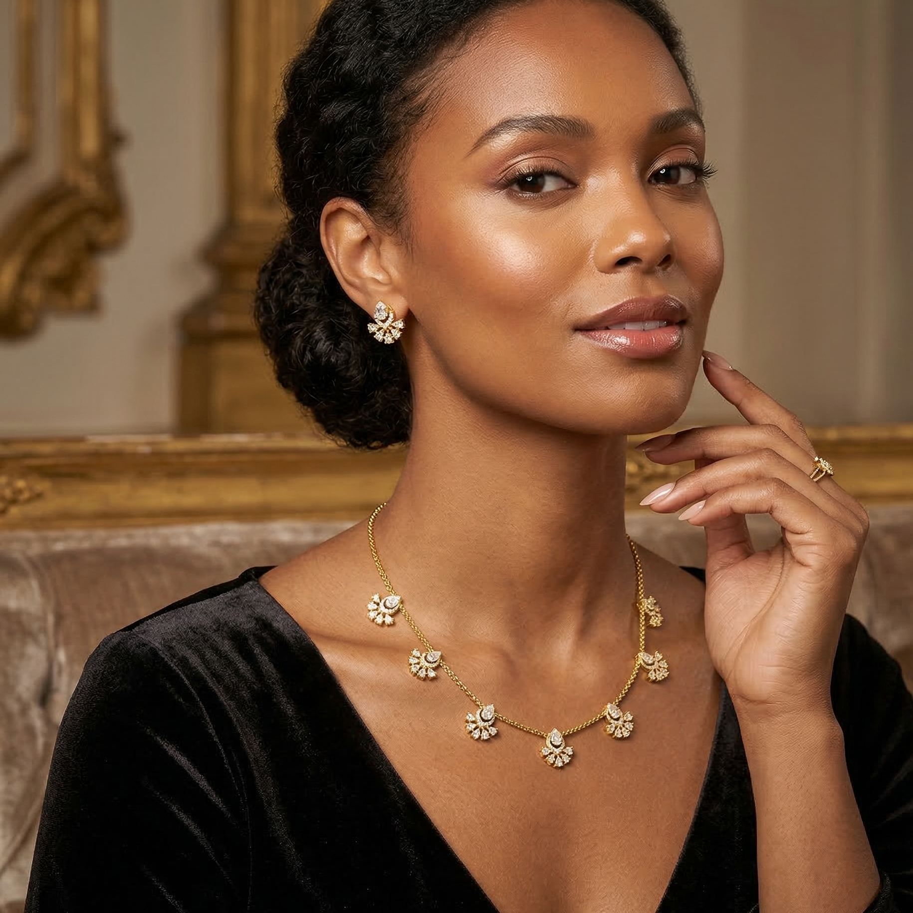 Luxury Diamond Classic Necklace Set - 3