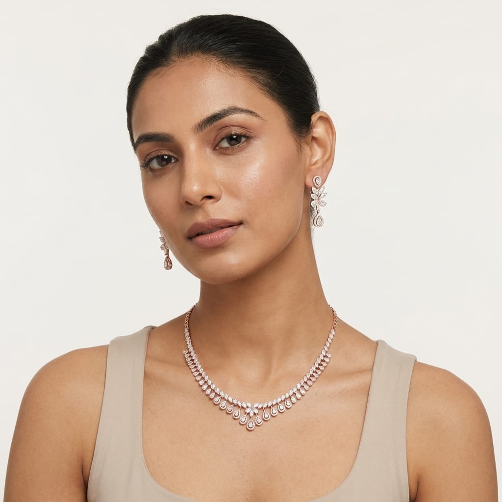 Ethereal Diamond Dazzle Necklace Set
