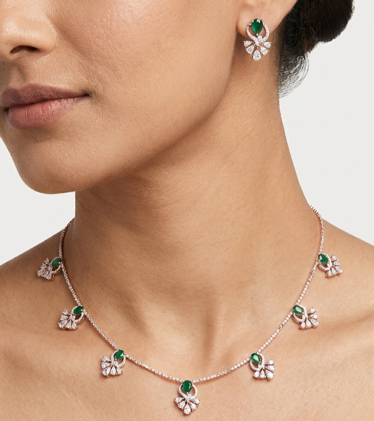 Modern Diamond Classic Necklace Set - 3