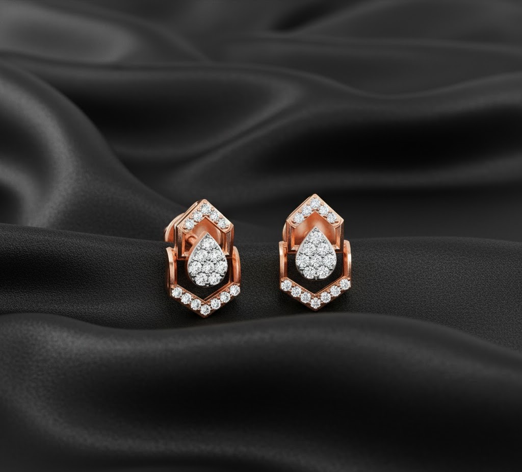 Shimmer Crafted Diamond Stud Earrings