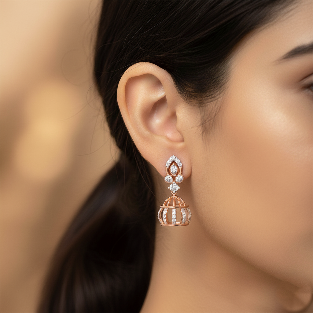Luxury Diamond Jhumki Earrings
