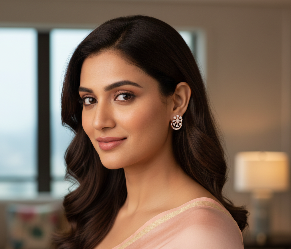 Diamond Aura Stud Earrings