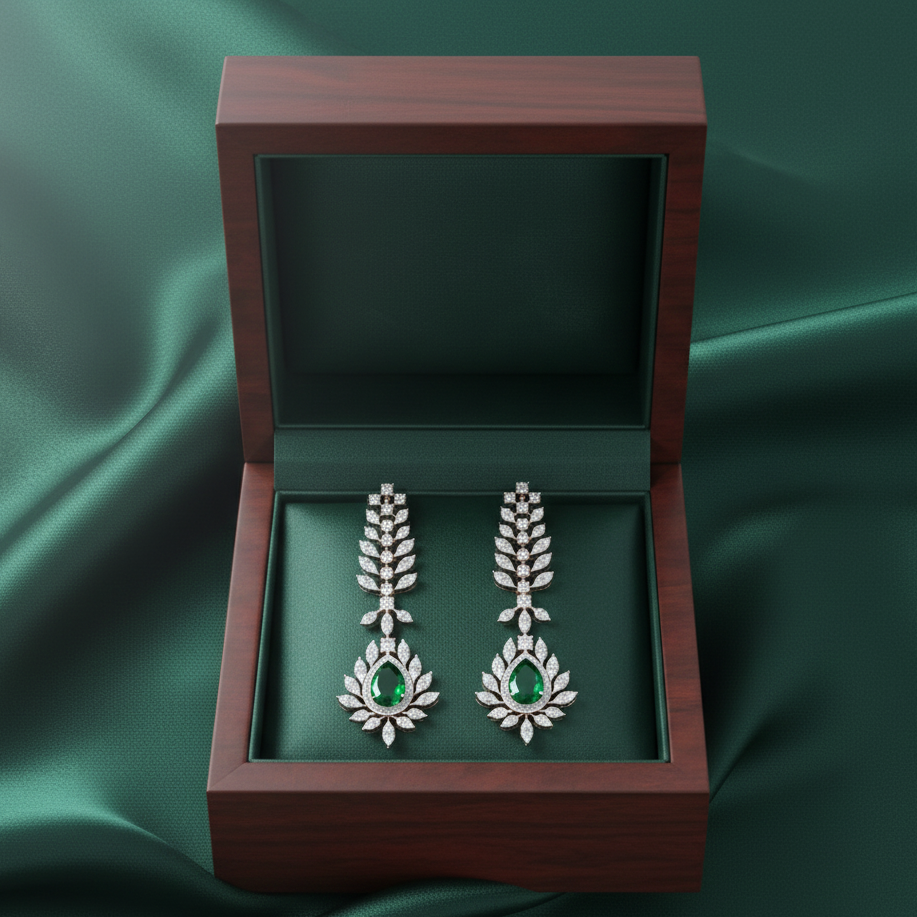 Elegant Fine-Cut Diamond Dangler Earrings