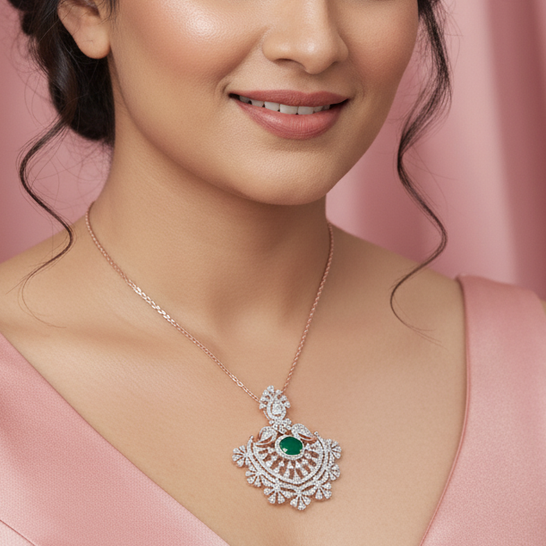 Modern Art Diamond Pendant