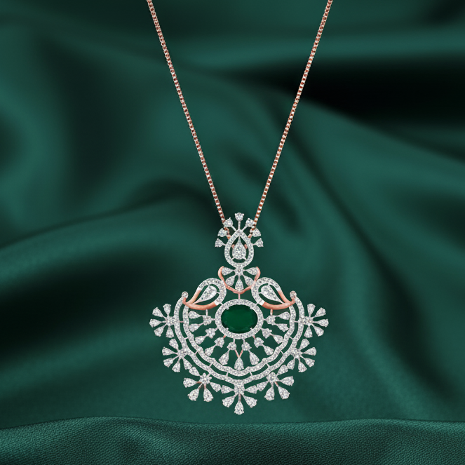 Modern Art Diamond Pendant