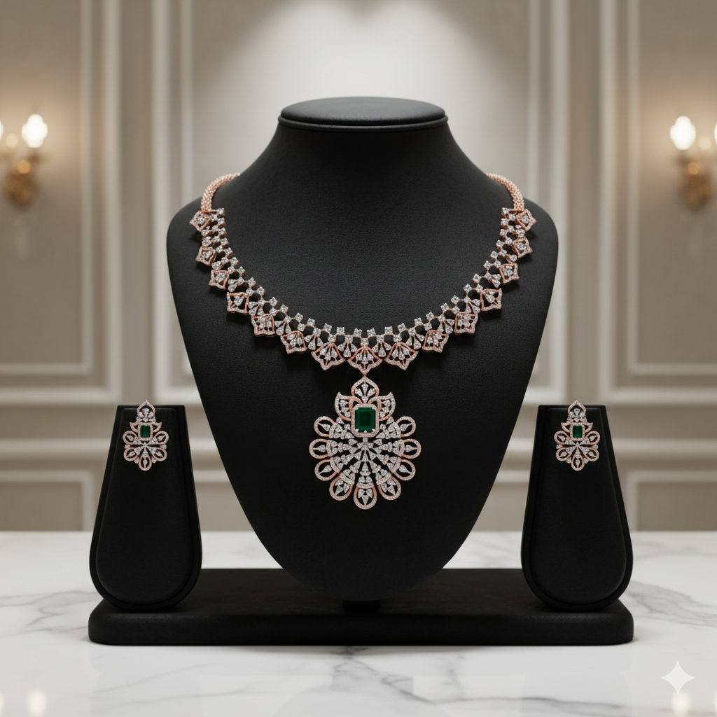 Radiant Diamond Necklace for Party Wear