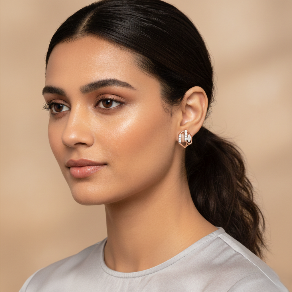 Elegant Halo Diamond Studs