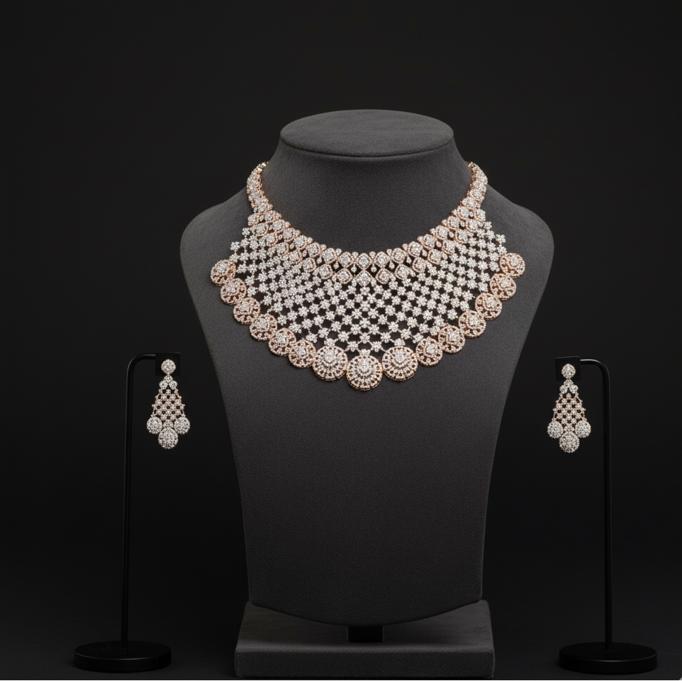 Floral Filigree Diamond Bridal Set