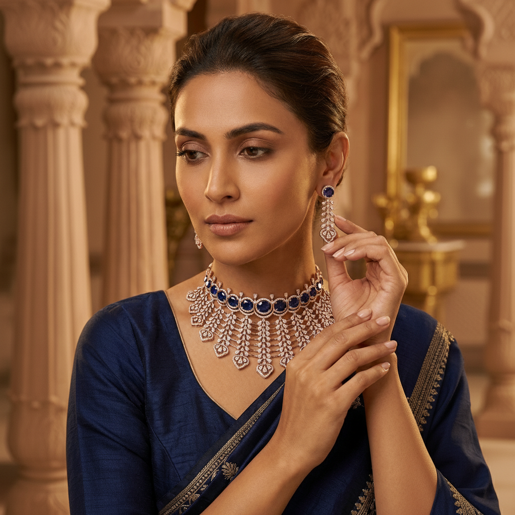 Elegant Glow Diamond Wedding Necklace - 4