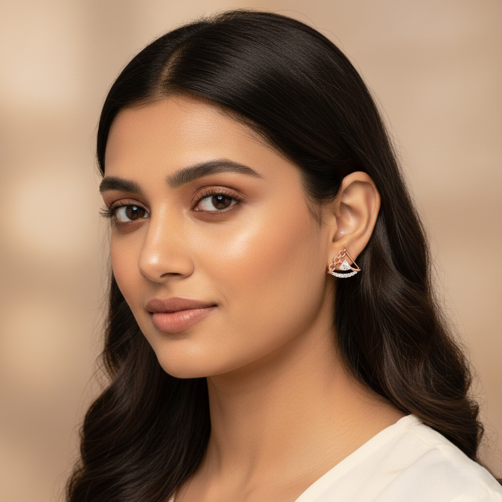 Brilliance Edge Diamond Stud Earrings