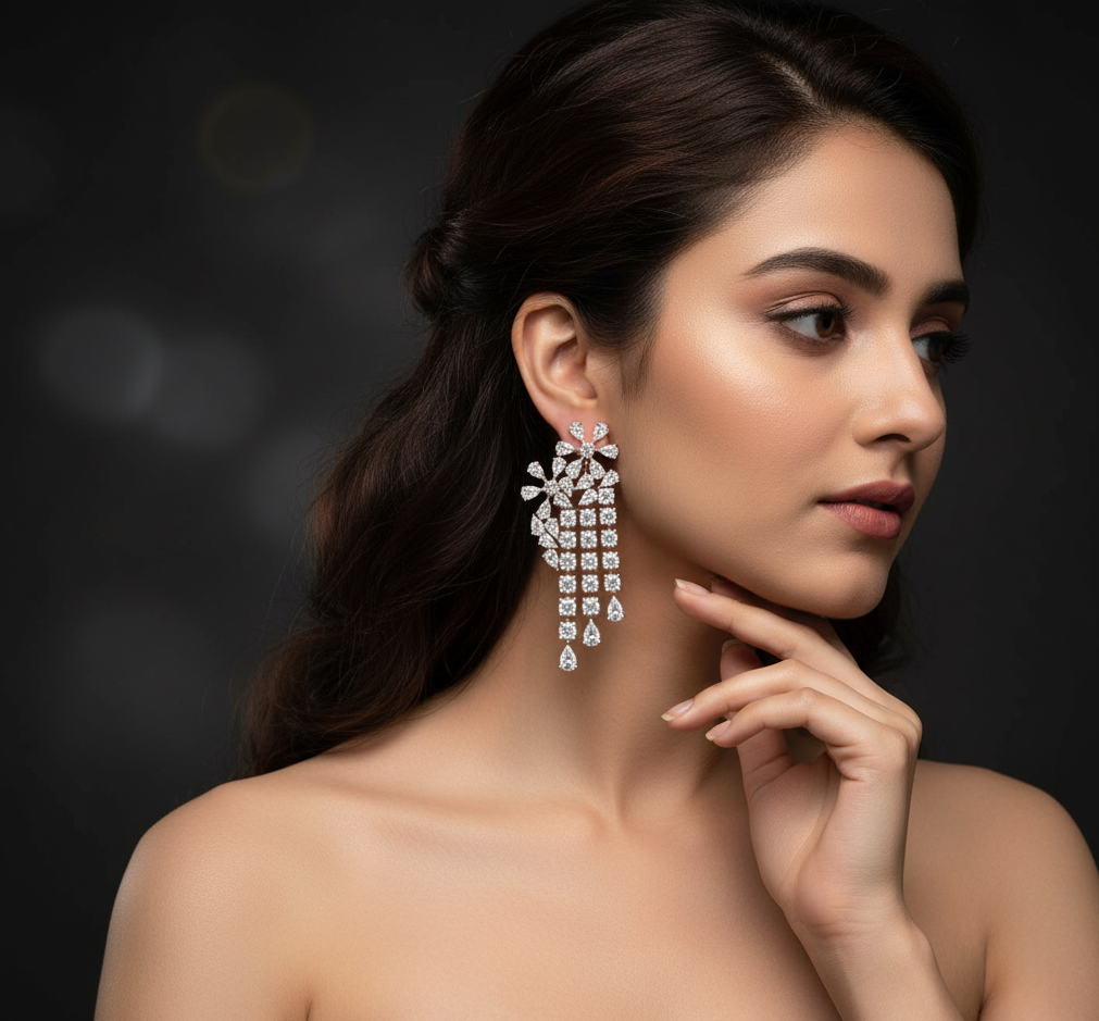 Elegant Fashion Diamond Drop Earrings - 3