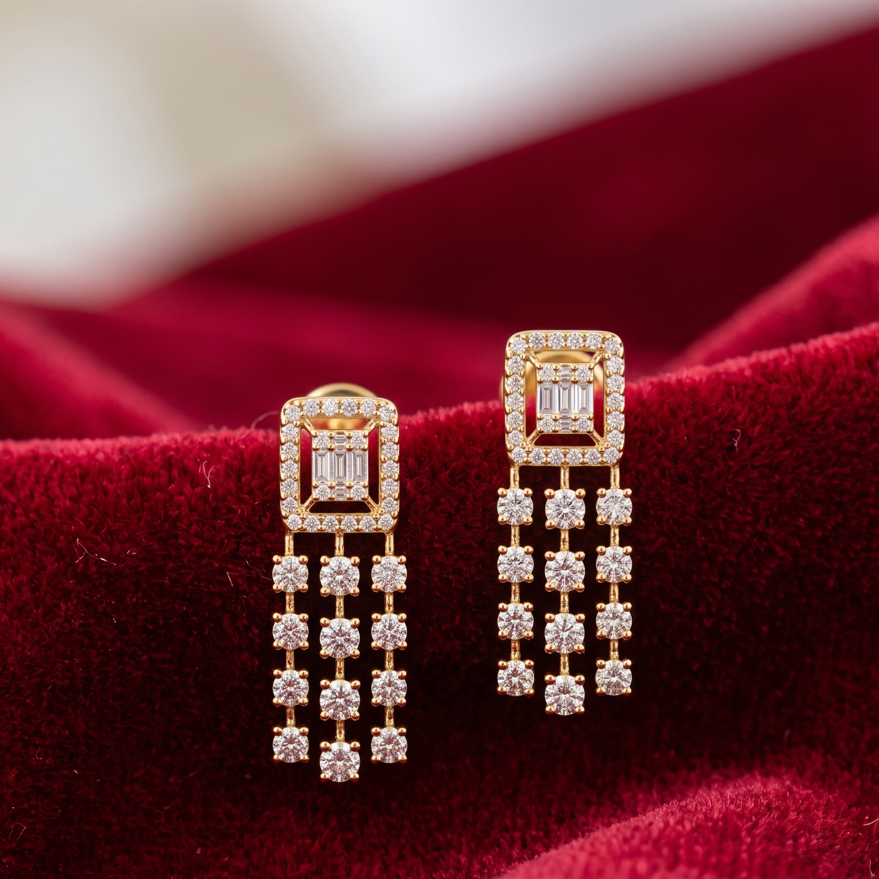 Royal Elegance Diamond Drop Earrings - 3