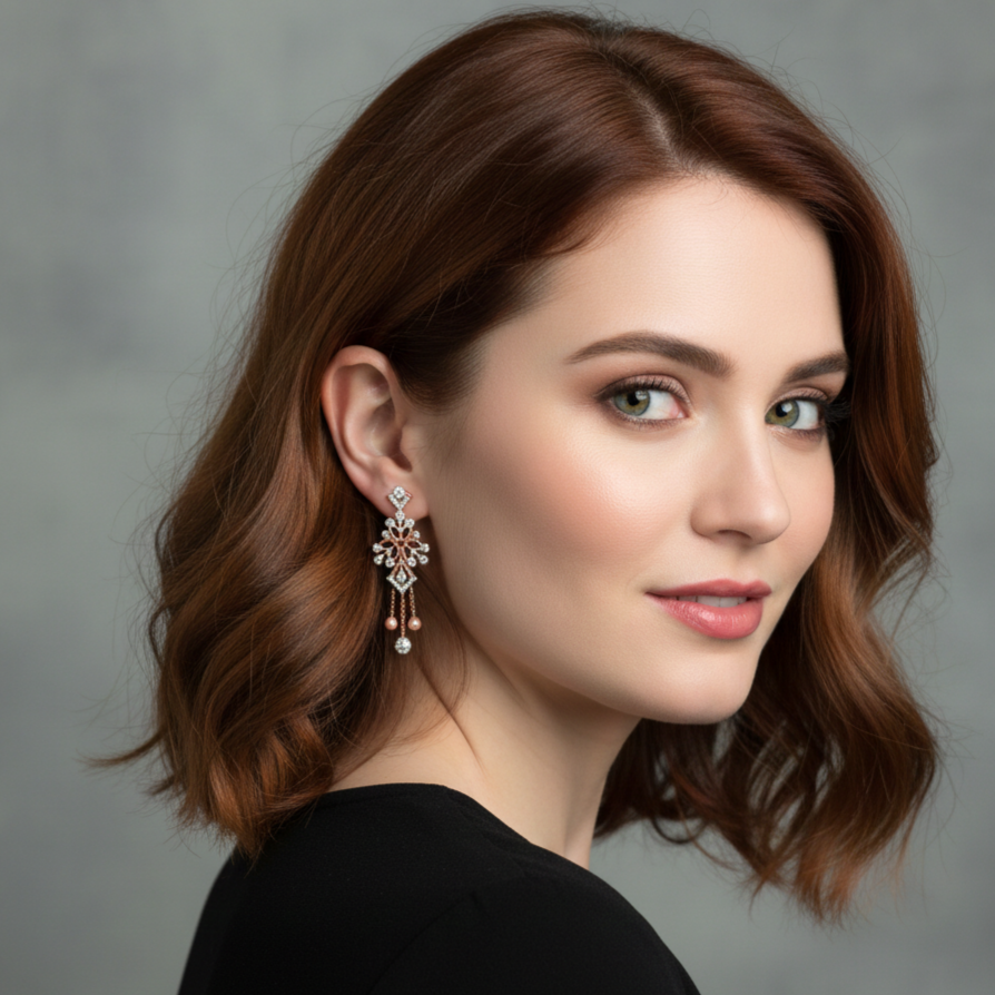 Elysian Beam Diamond Danglers - 3