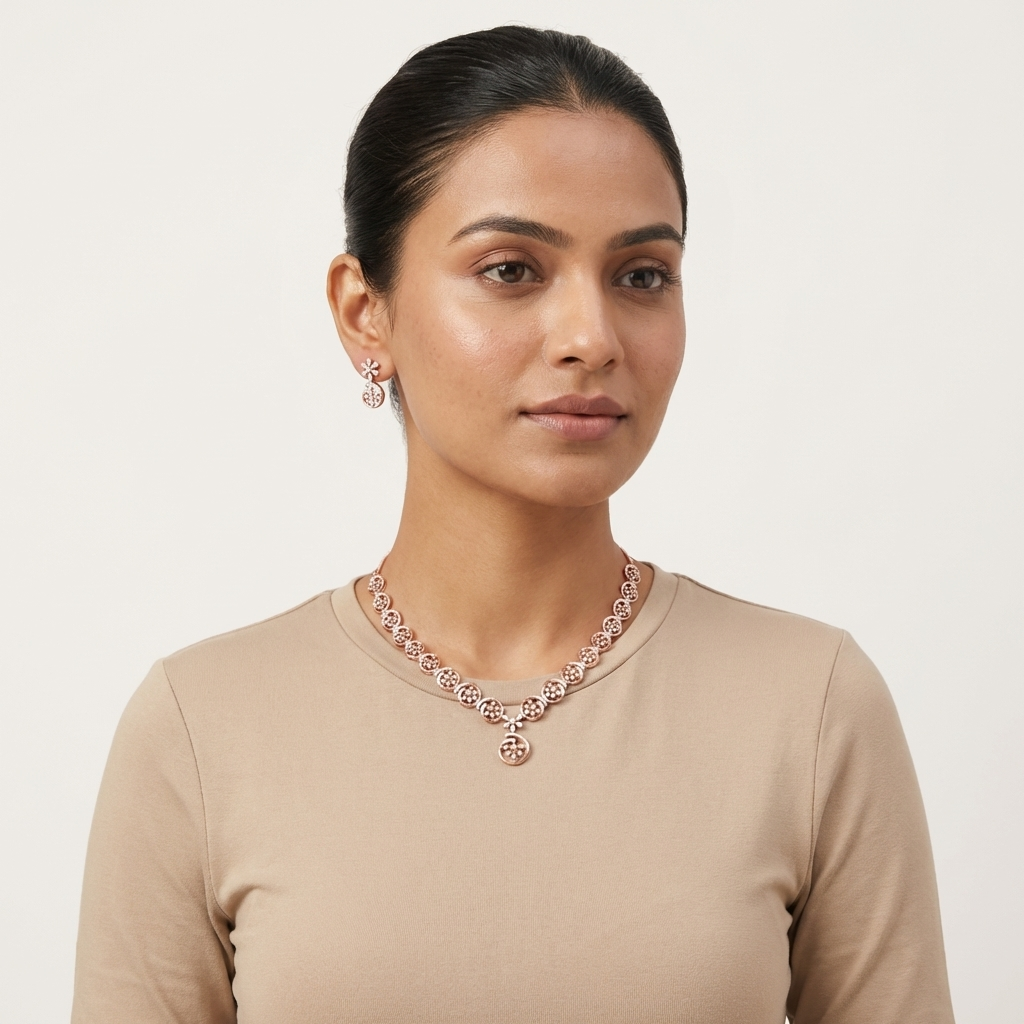 Glittering Diamond Dazzle Necklace Set