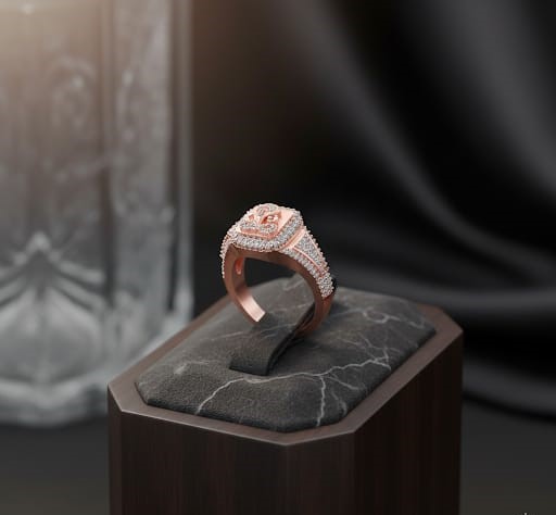 Classic Royal Edge Diamond Gents Ring