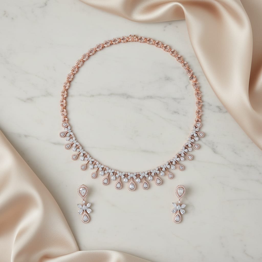 Ethereal Diamond Shine Necklace Set