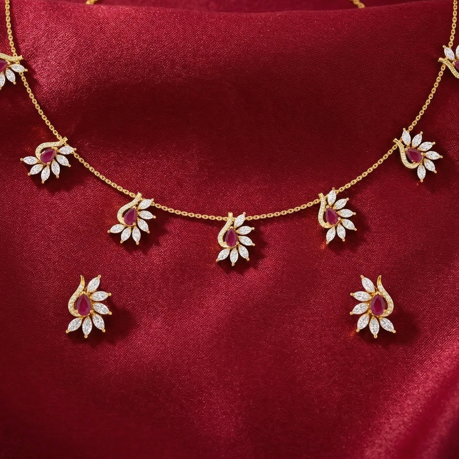 Luxury Diamond Aura Necklace Set