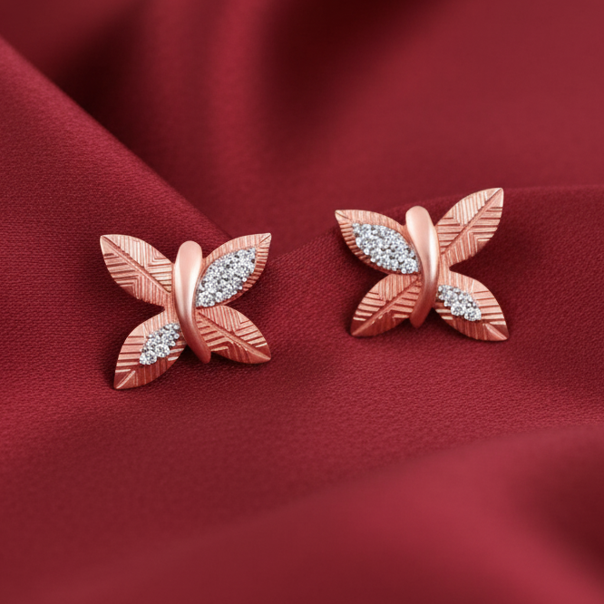 Artisan Etched Butterfly Earrings
