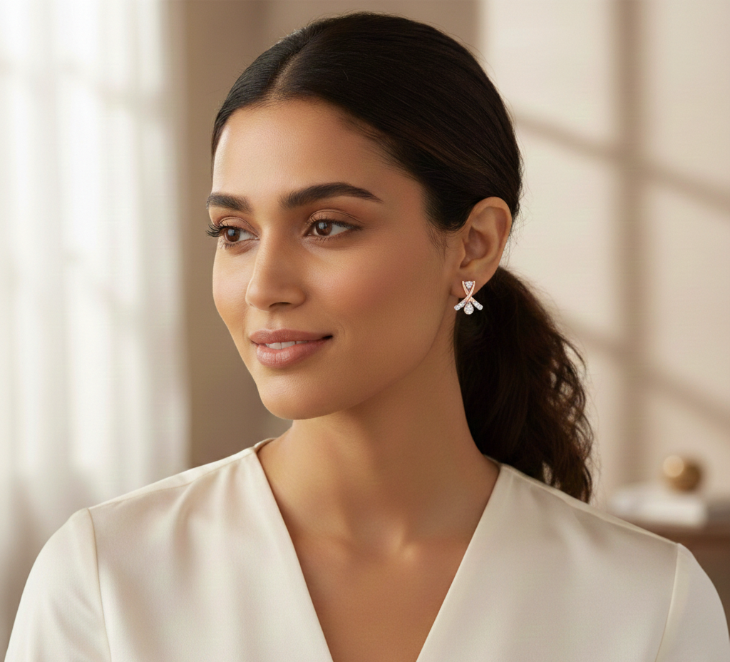 Soft Glow Diamond Stud Earrings