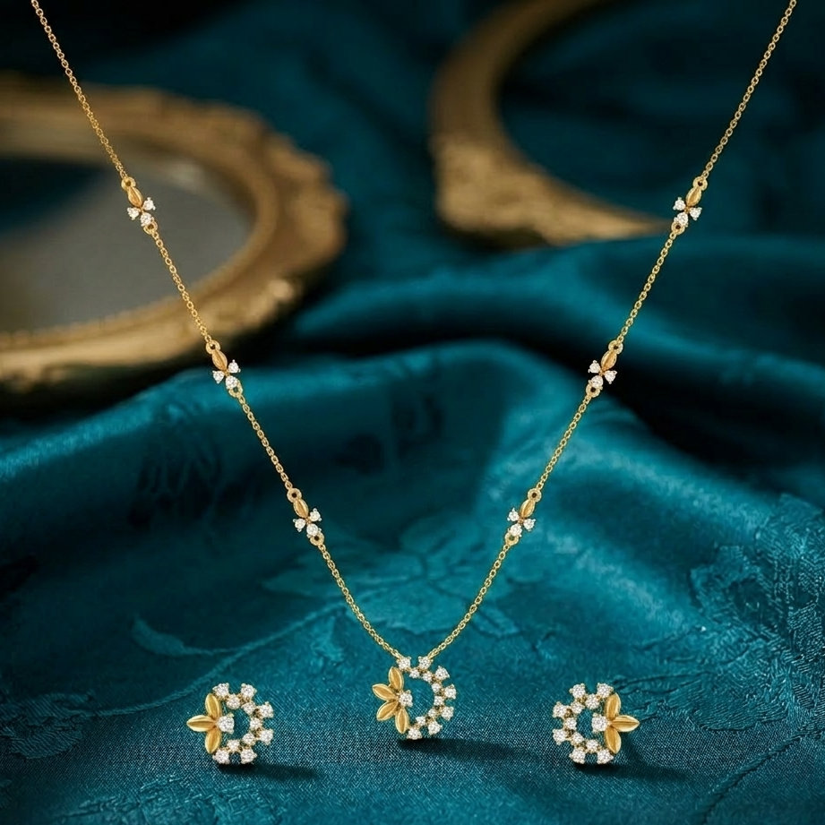 Elegant Diamond Majesty Necklace Set