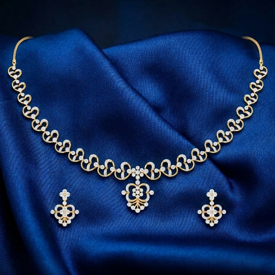 Elegant Diamond Classic Necklace Set