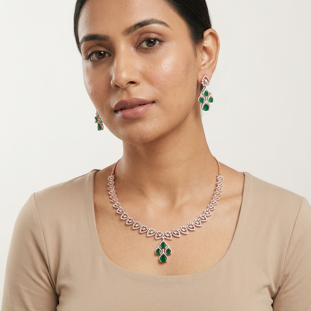 Velvet Diamond Dazzle Necklace Set - 3