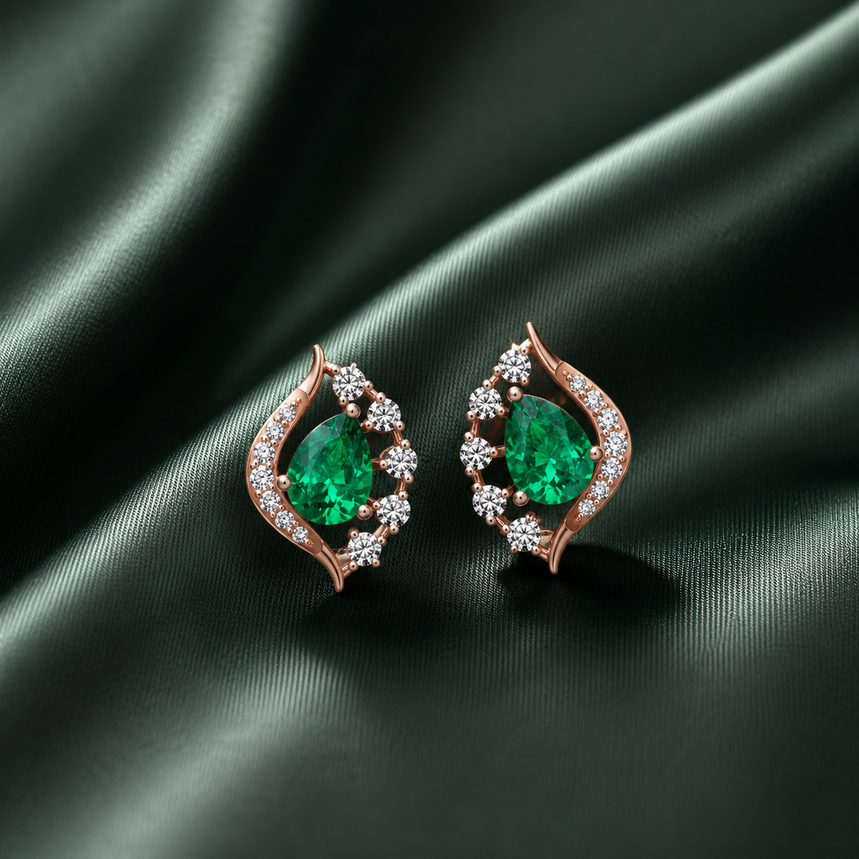Bright Crystal Diamond Stud Earrings