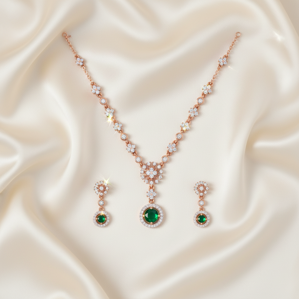 Premium Diamond Aura Necklace Set