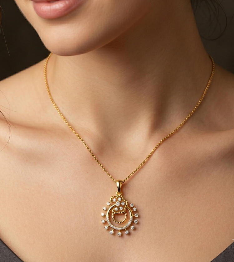 Petal Crest Diamond Pendant