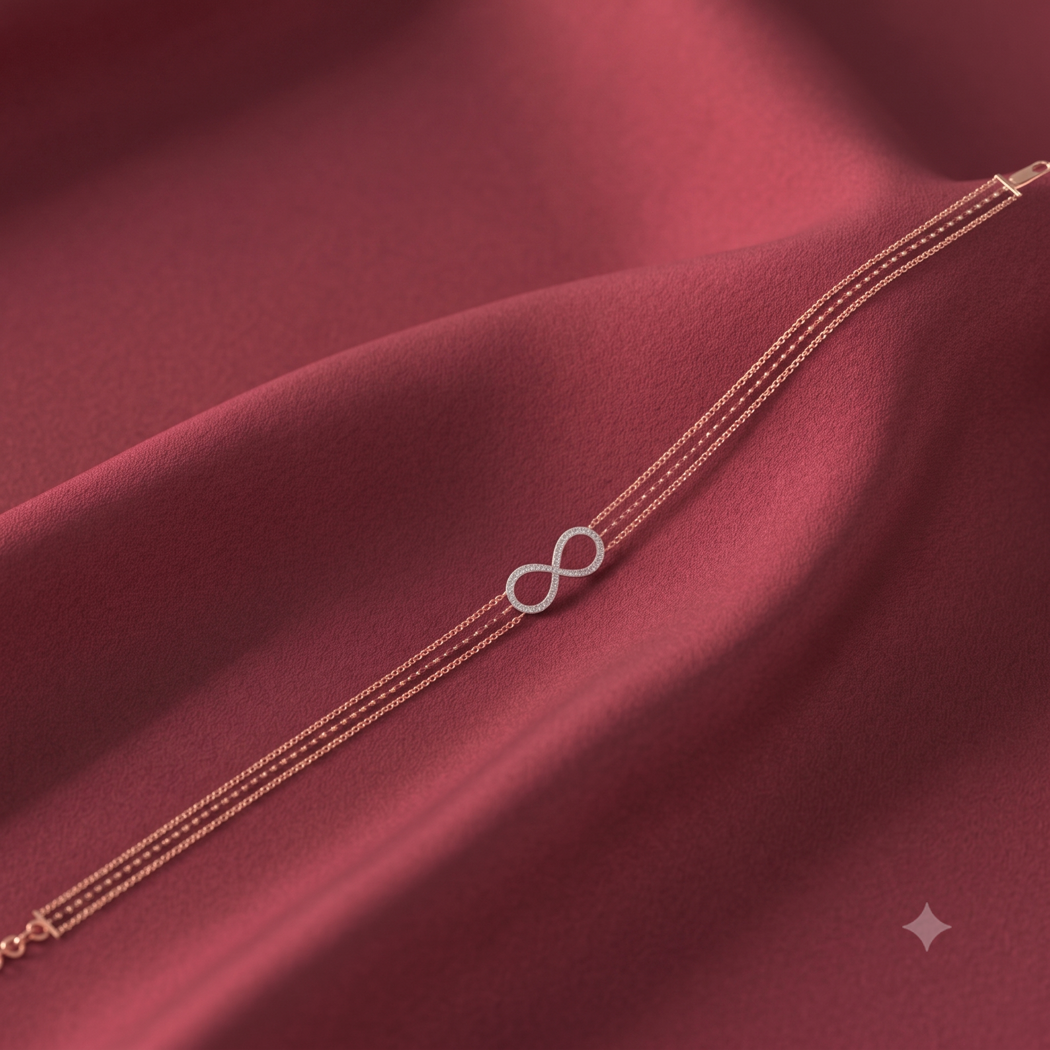 Infinity Curve Diamond Chain Bracelet
