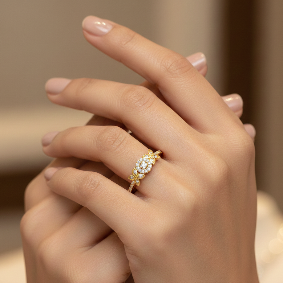 Diamond Luxe Crown Bloom Ring - 3