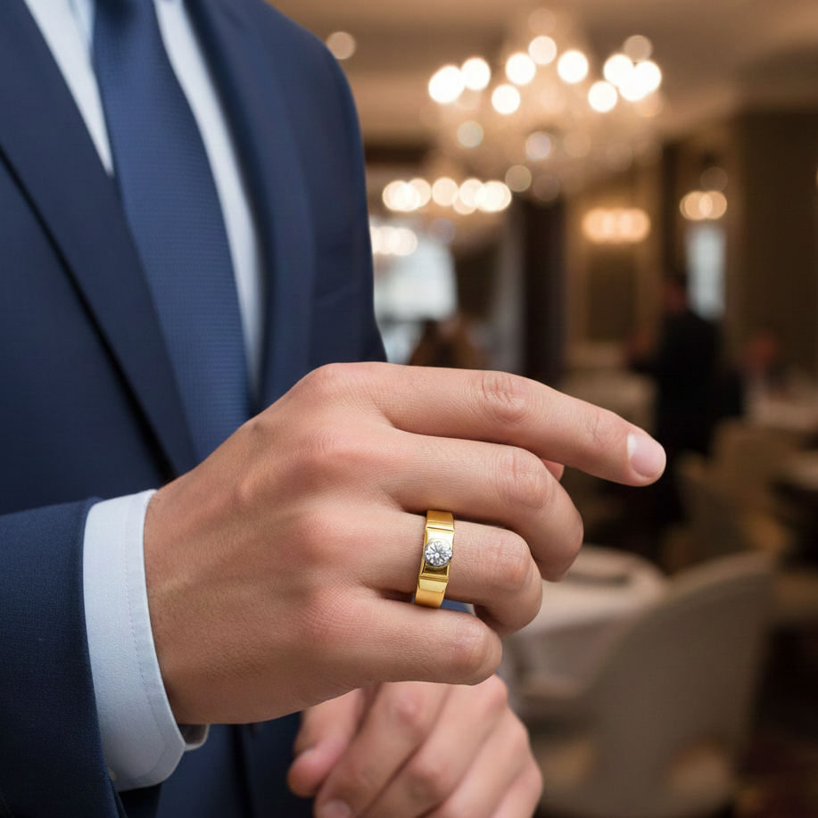 Timeless Crown Diamond Gents Ring - 3