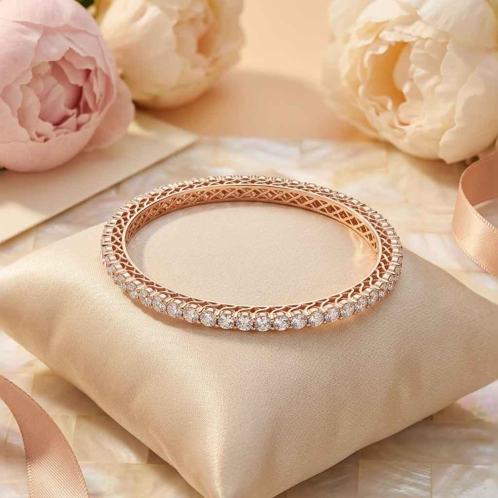 Halo Diamond Bangles