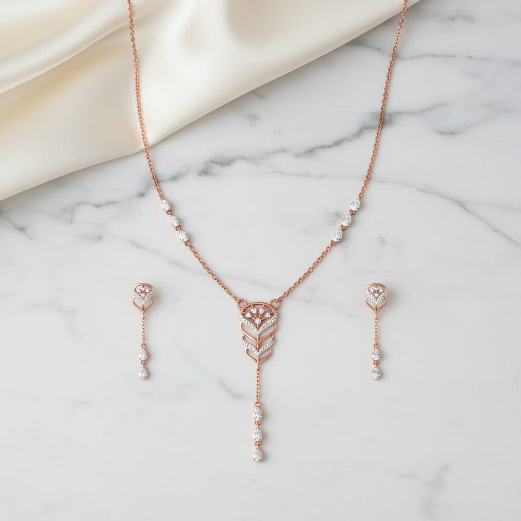 Imperial Diamond Charm Necklace Set