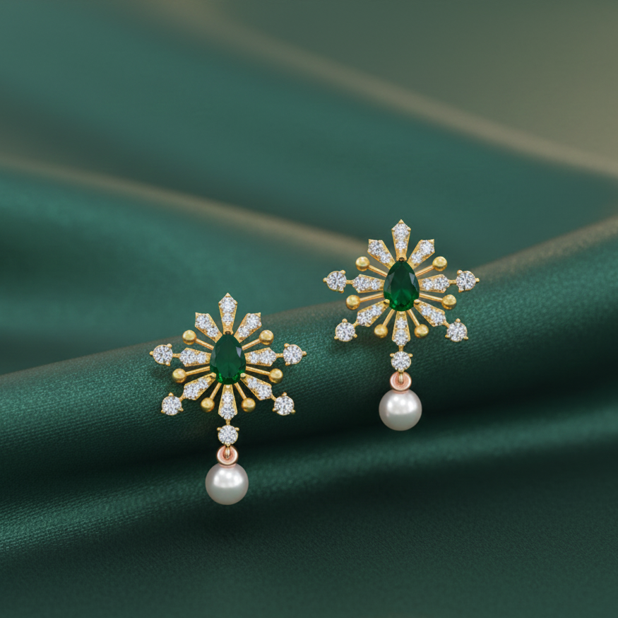 Party Wear Diamond Dangle Earrings